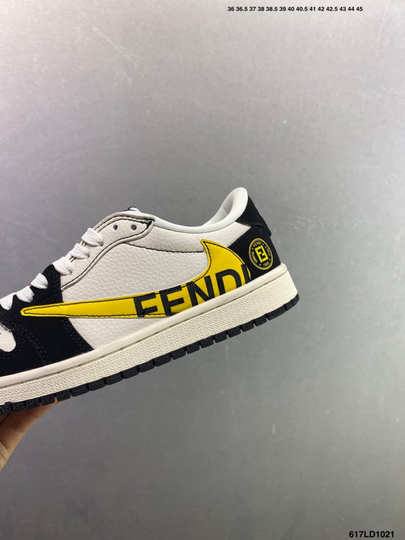 Jordan Air Jordan 1 Low Custom Fendi Inspired Black Yellow White view