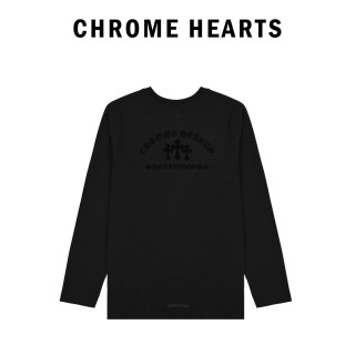Chrome Hearts Cross Flocked Long Sleeve T-Shirt Black view 2