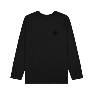 Chrome Hearts Cross Flocked Long Sleeve T-Shirt Black view 3