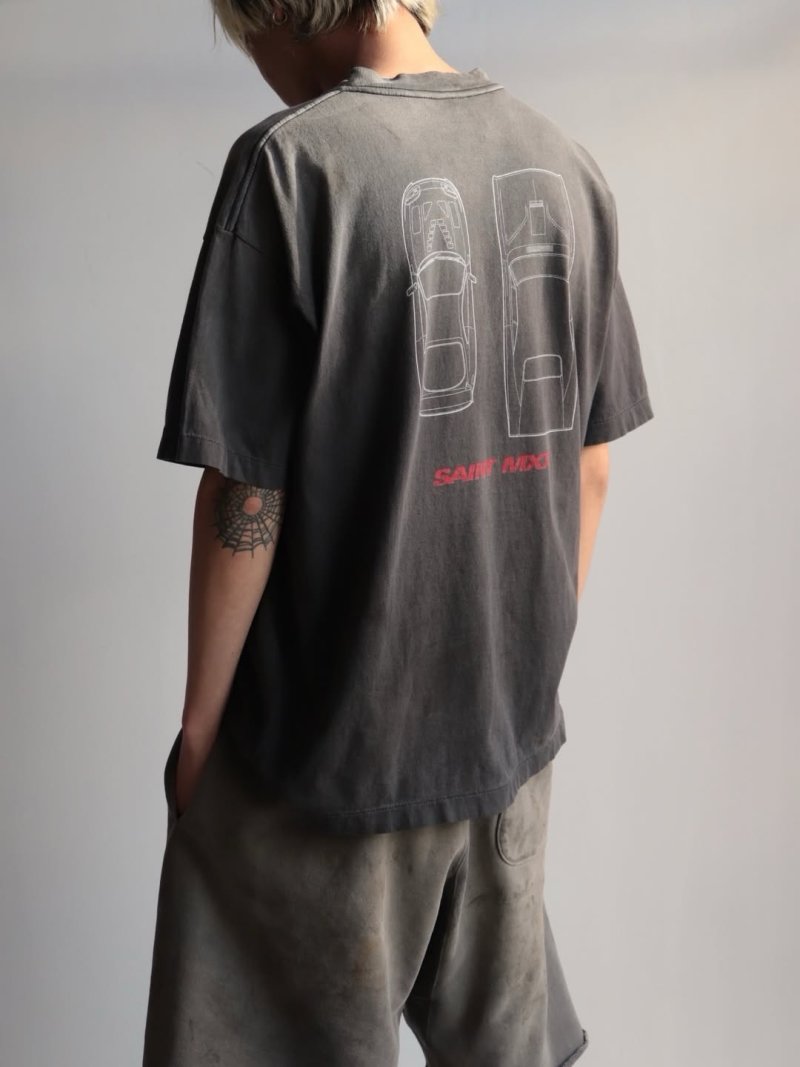 Nike Air Force 1 Vintage Grey Graphic T-Shirt Replica view