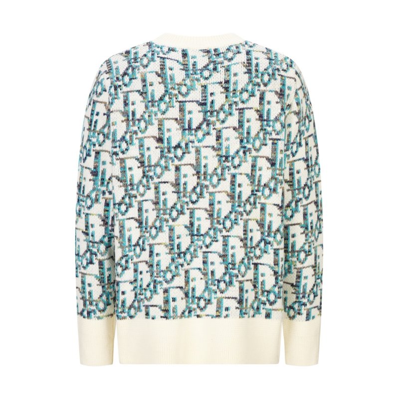 Dior CD25 Monogram Jacquard Crewneck Sweater Cream Multi view