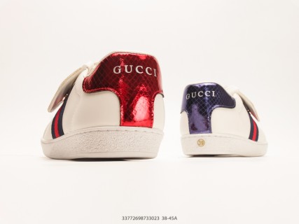 Gucci Ace Sneaker White Navy Red Crystal Patch Low Top 1:1 Rep view 6