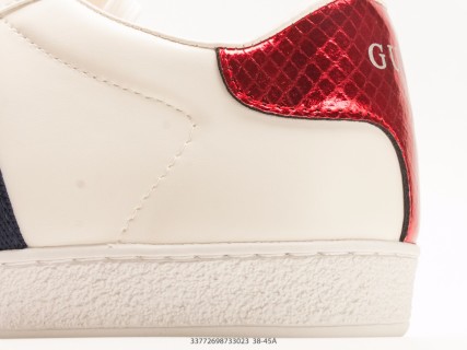 Gucci Ace Sneaker White Navy Red Crystal Patch Low Top 1:1 Rep view 7