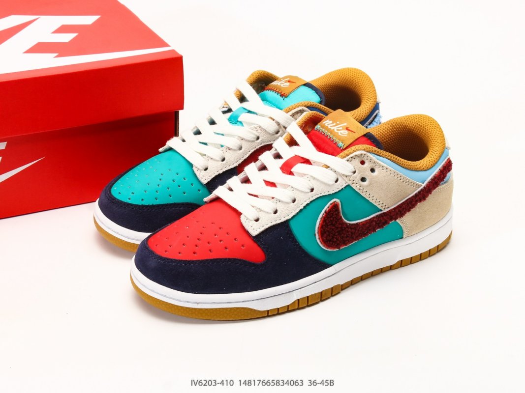 Nike SB Dunk Low Patchwork Multi-Color Casual Skate Shoe view