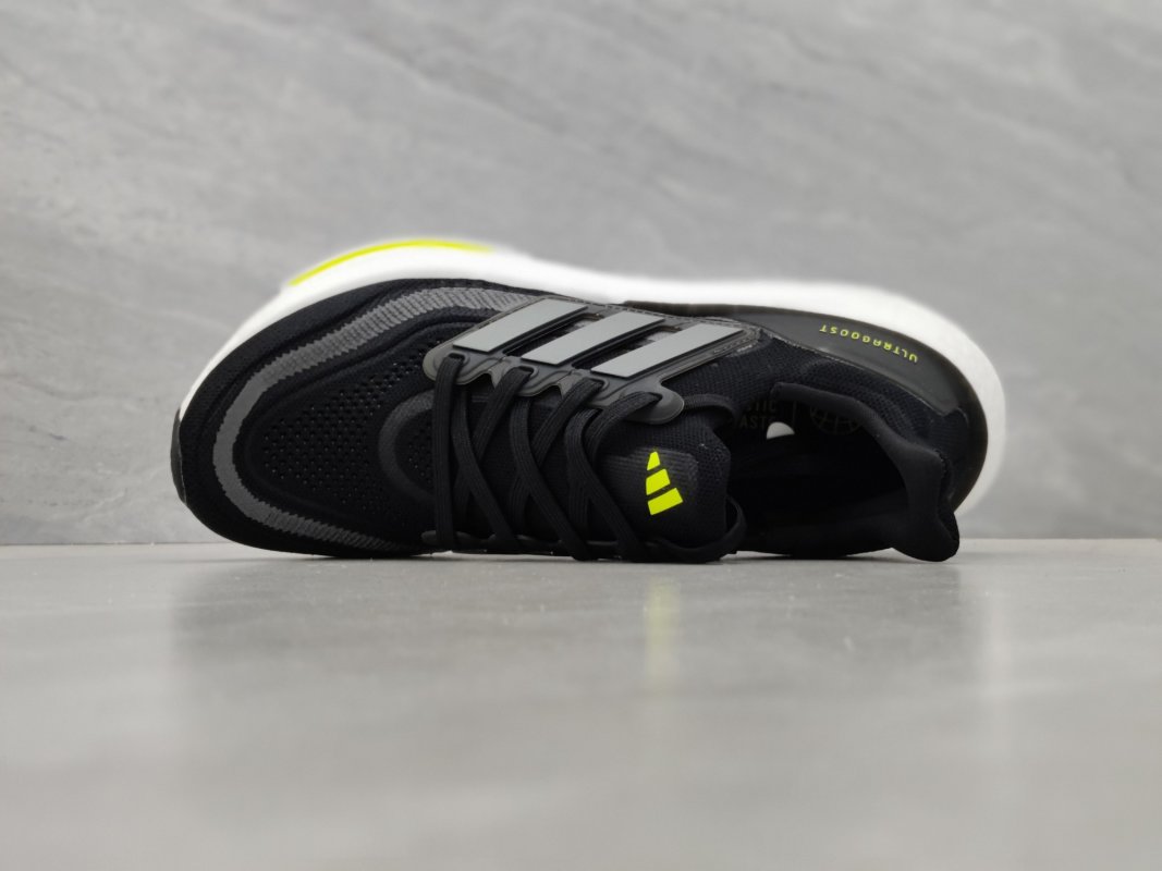Adidas Ultraboost Light 23 Black White Neon Yellow Running Shoe view
