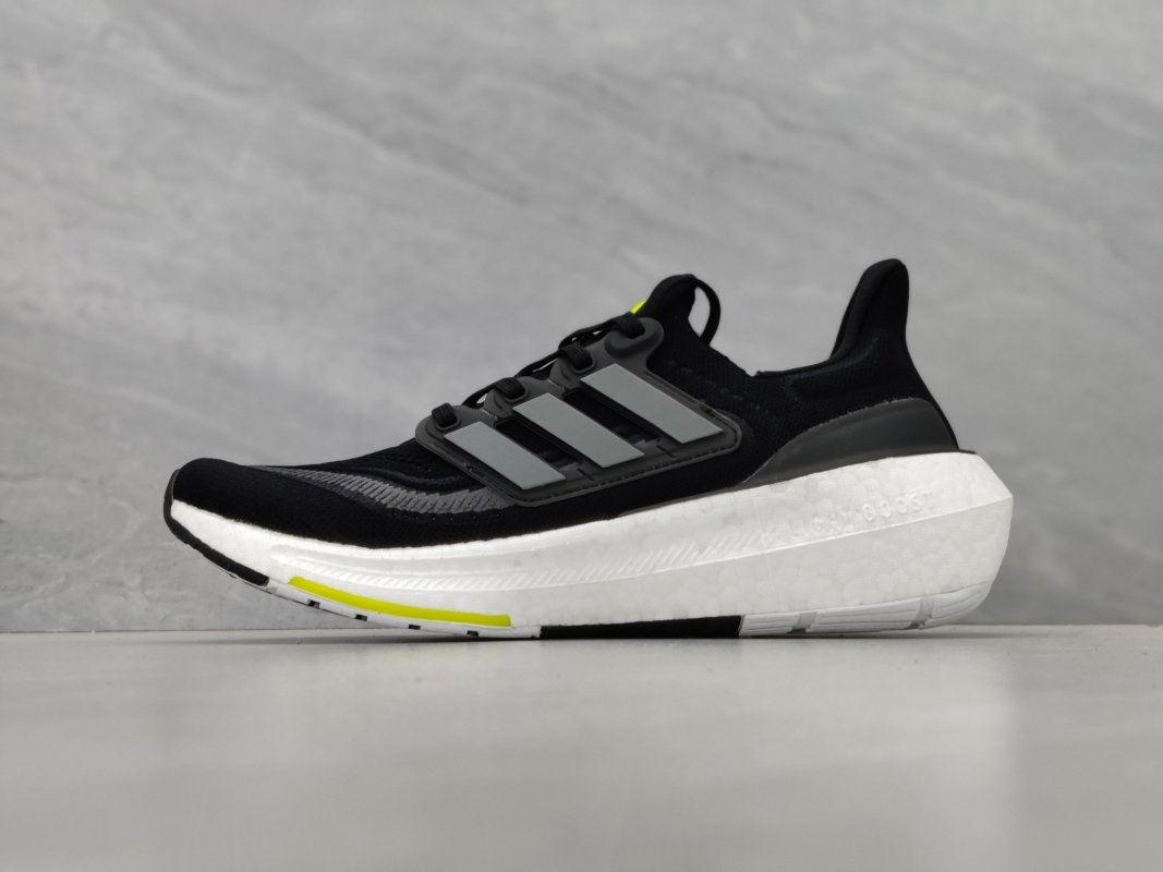 Adidas Ultraboost Light 23 Black White Neon Yellow Running Shoe view