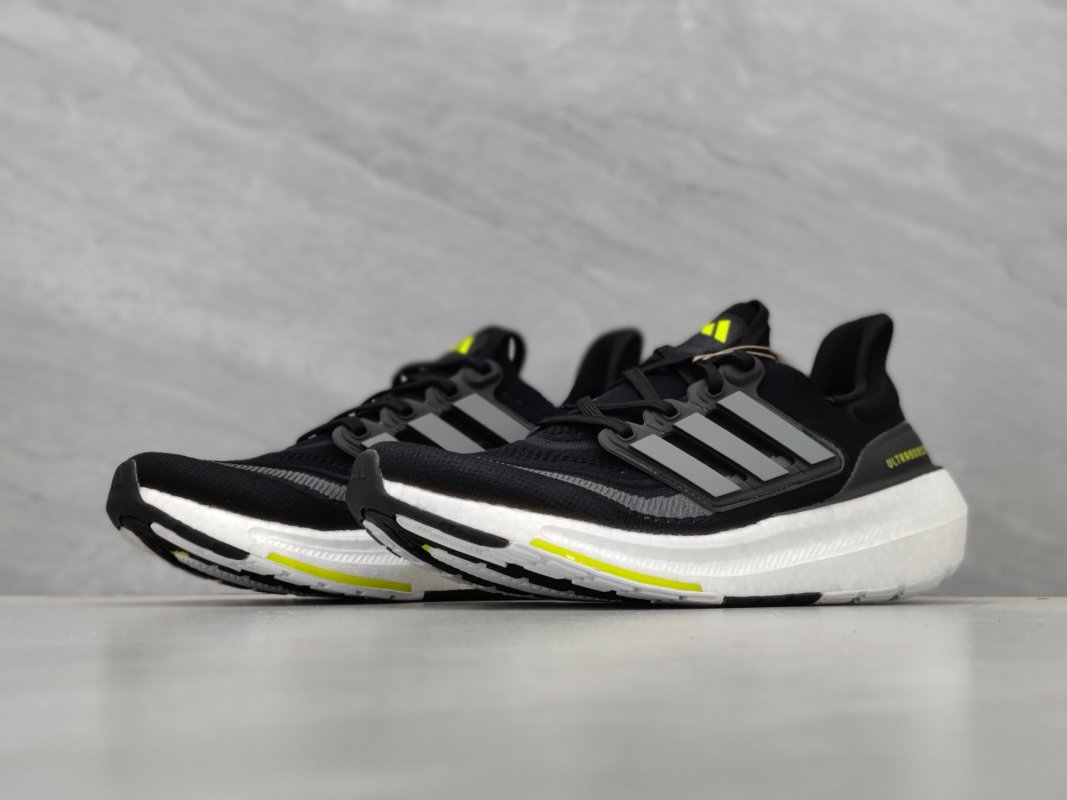 Adidas Ultraboost Light 23 Black White Neon Yellow Running Shoe view