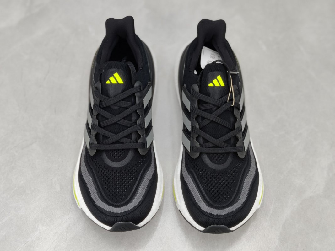 Adidas Ultraboost Light 23 Black White Neon Yellow Running Shoe view