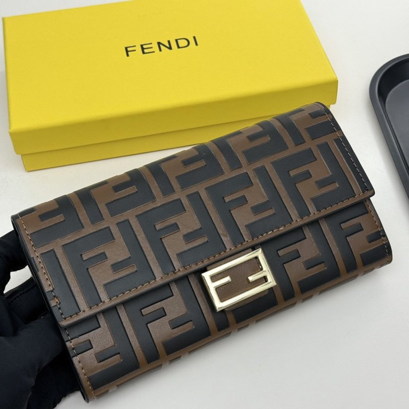 Fendi Zucca Long Wallet Black Brown Monogram view