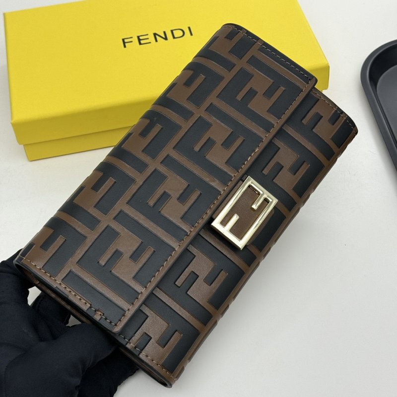 Fendi Zucca Long Wallet Black Brown Monogram view
