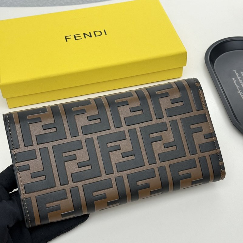 Fendi Zucca Long Wallet Black Brown Monogram view