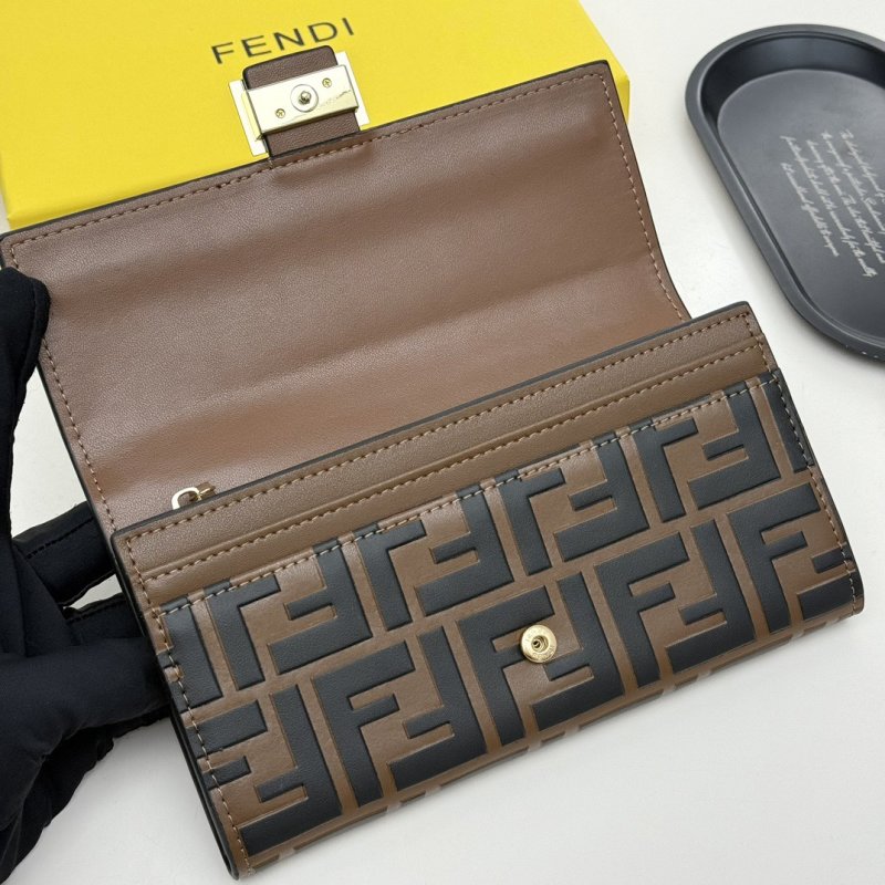 Fendi Zucca Long Wallet Black Brown Monogram view