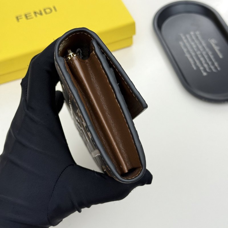 Fendi Zucca Long Wallet Black Brown Monogram view