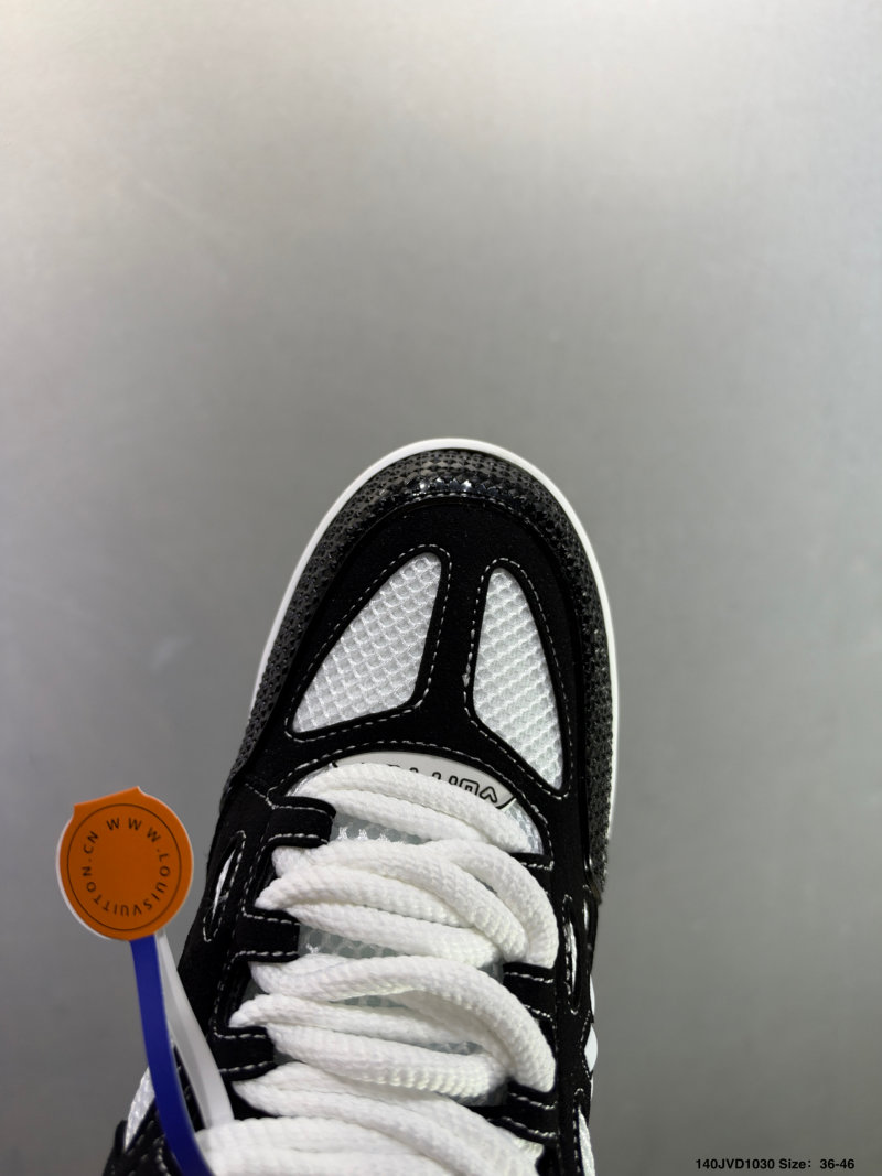 Louis Vuitton LV Trainer Black White Gold Colorway view