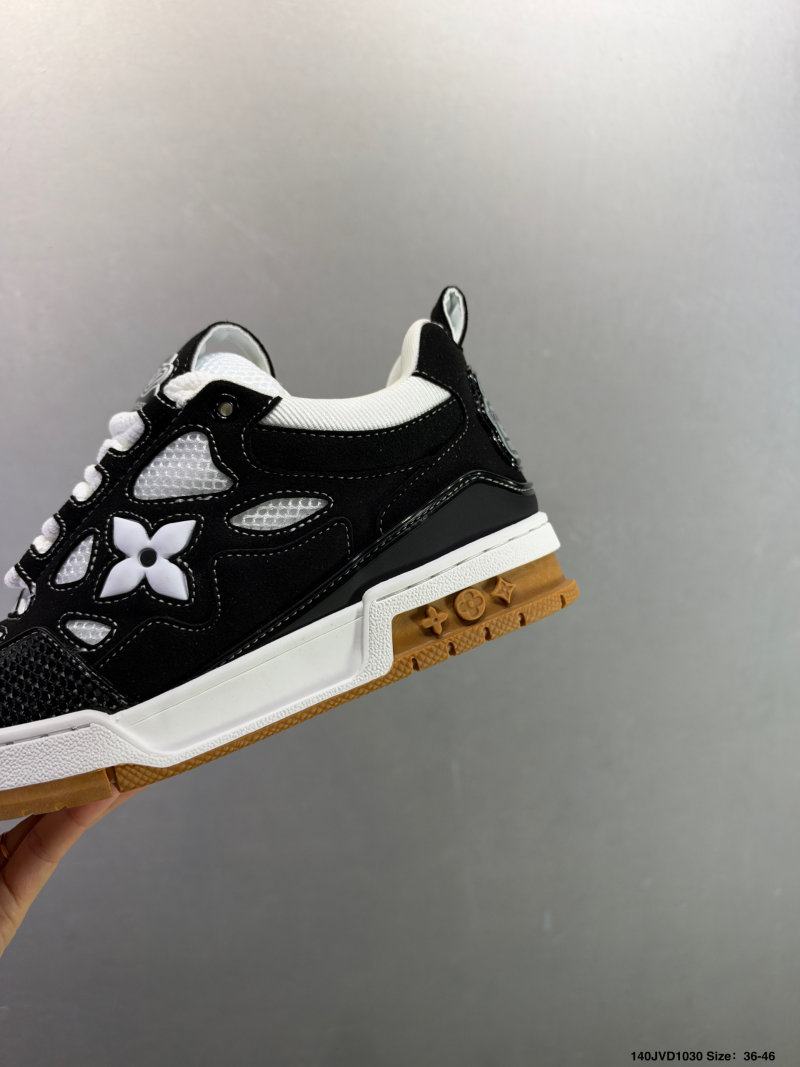 Louis Vuitton LV Trainer Black White Gold Colorway view