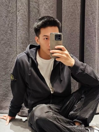Stone Island Black Zip Hoodie Compass Badge view 7
