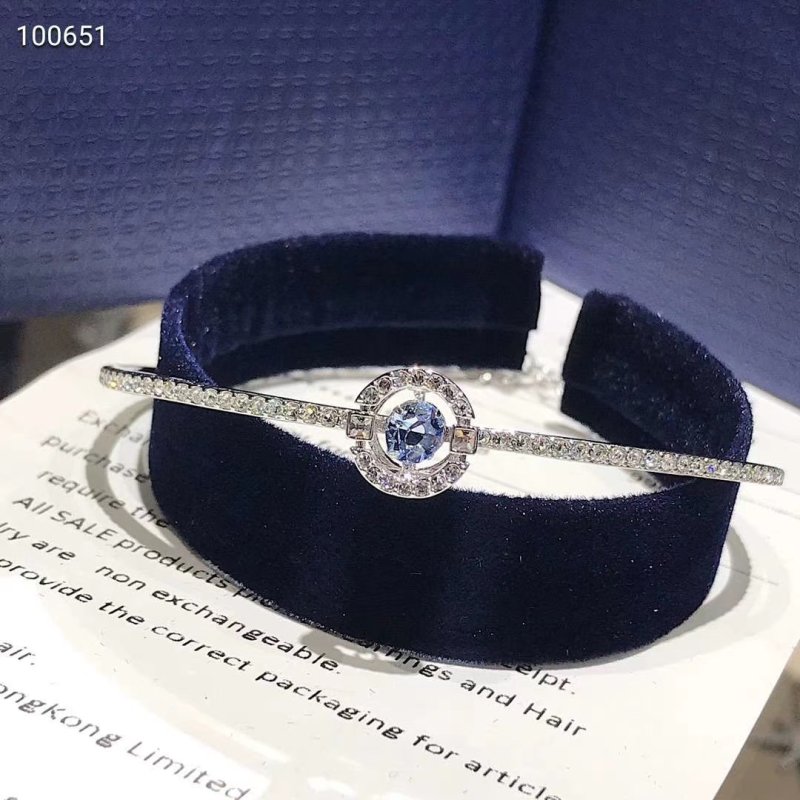 Swarovski Sparkling Dance Blue Crystal Platinum Bracelet view