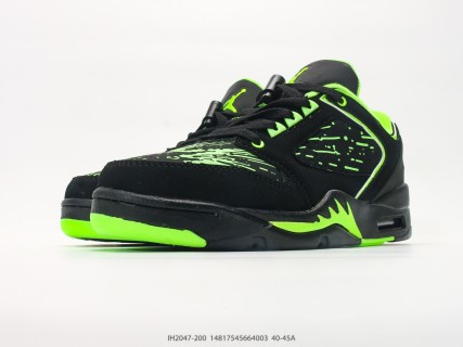 Jordan Air Jordan 5 Retro Low Black Neon Green view 5