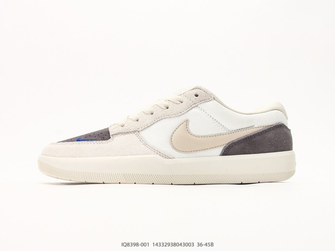 Nike SB Force 58 Cream Navy Suede Low Top Skate Shoe