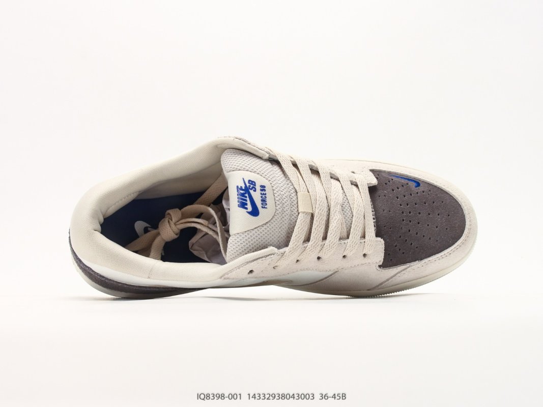 Nike SB Force 58 Cream Navy Suede Low Top Skate Shoe view