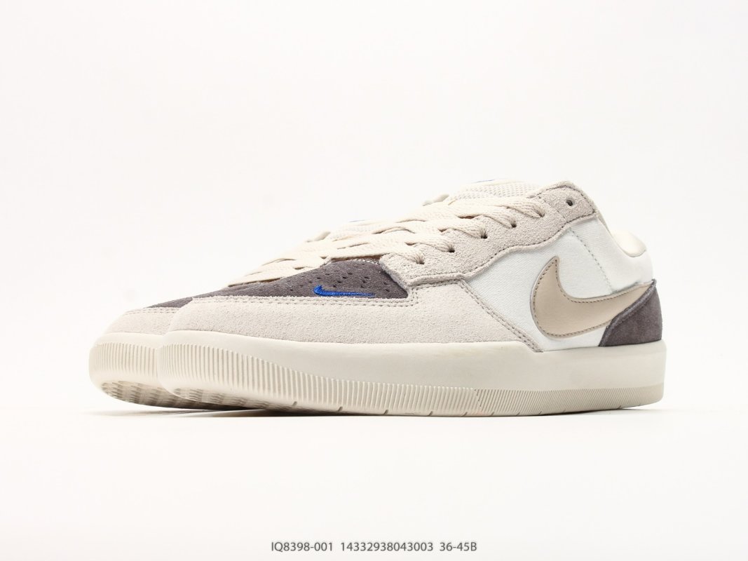 Nike SB Force 58 Cream Navy Suede Low Top Skate Shoe view