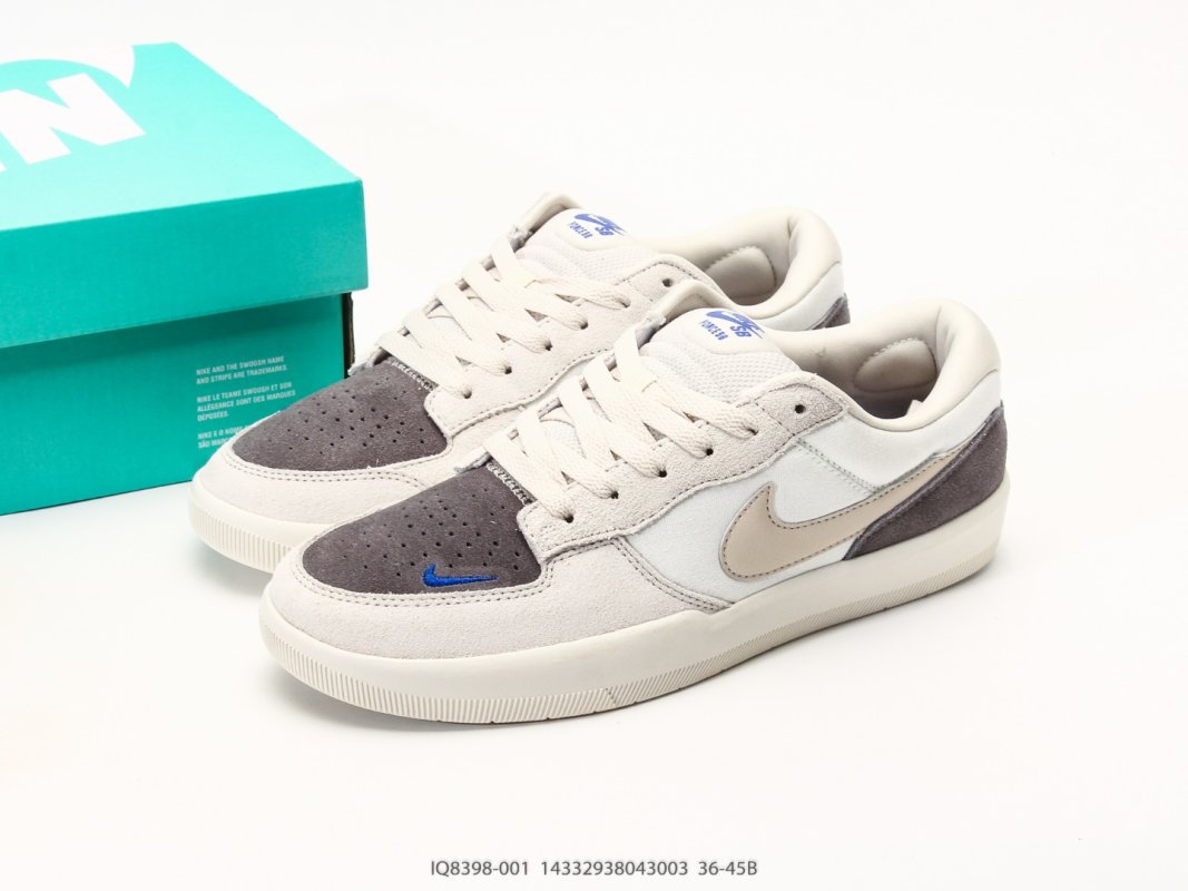 Nike SB Force 58 Cream Navy Suede Low Top Skate Shoe view