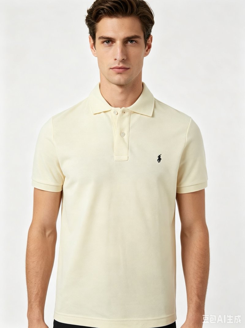 Ralph Lauren Custom Slim Fit Polo Shirt Cream