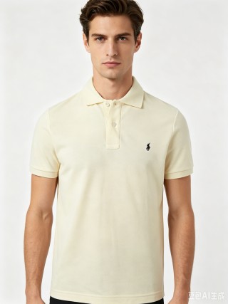Ralph Lauren Custom Slim Fit Polo Shirt Cream