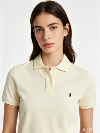 Ralph Lauren Custom Slim Fit Polo Shirt Cream view 4