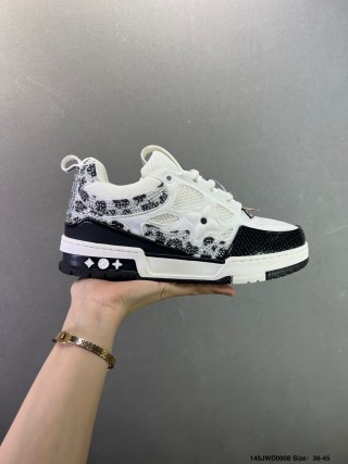 Louis Vuitton LV Trainer White Black Monogram Low-Top Sneaker view 3