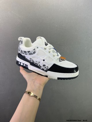 Louis Vuitton LV Trainer White Black Monogram Low-Top Sneaker view 4