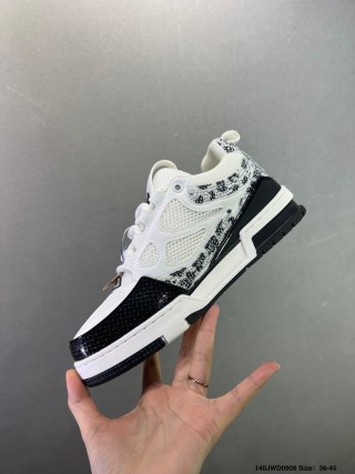 Louis Vuitton LV Trainer White Black Monogram Low-Top Sneaker view 5