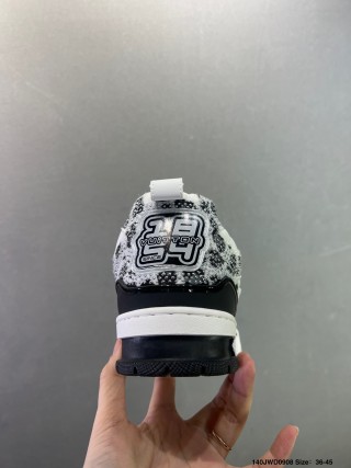 Louis Vuitton LV Trainer White Black Monogram Low-Top Sneaker view 6