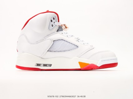 Jordan Air Jordan 5 Retro High White Fire Red Yellow view 2