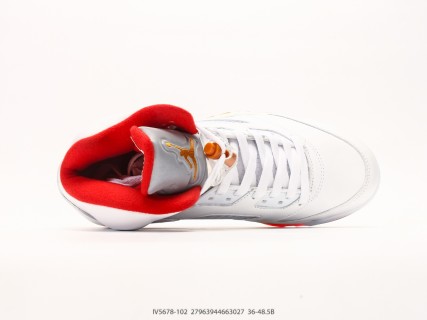 Jordan Air Jordan 5 Retro High White Fire Red Yellow view 3