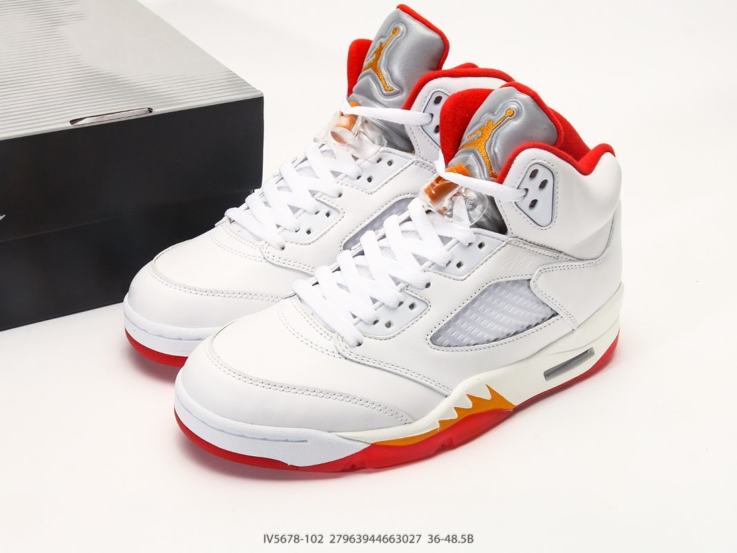 Jordan Air Jordan 5 Retro High White Fire Red Yellow view