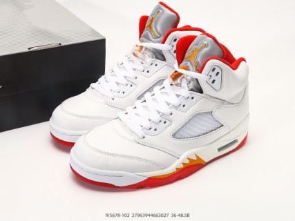 Jordan Air Jordan 5 Retro High White Fire Red Yellow view 9