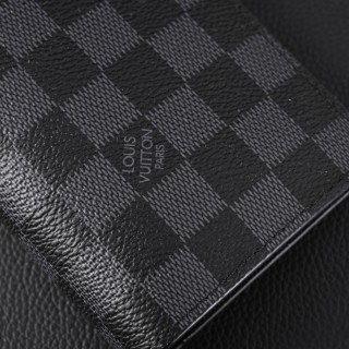 Louis Vuitton Brazza Monogram Eclipse Checkered Wallet Black view 6