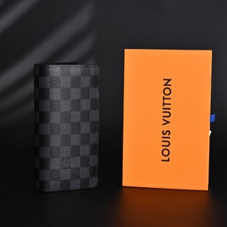 Louis Vuitton Brazza Monogram Eclipse Checkered Wallet Black view 7