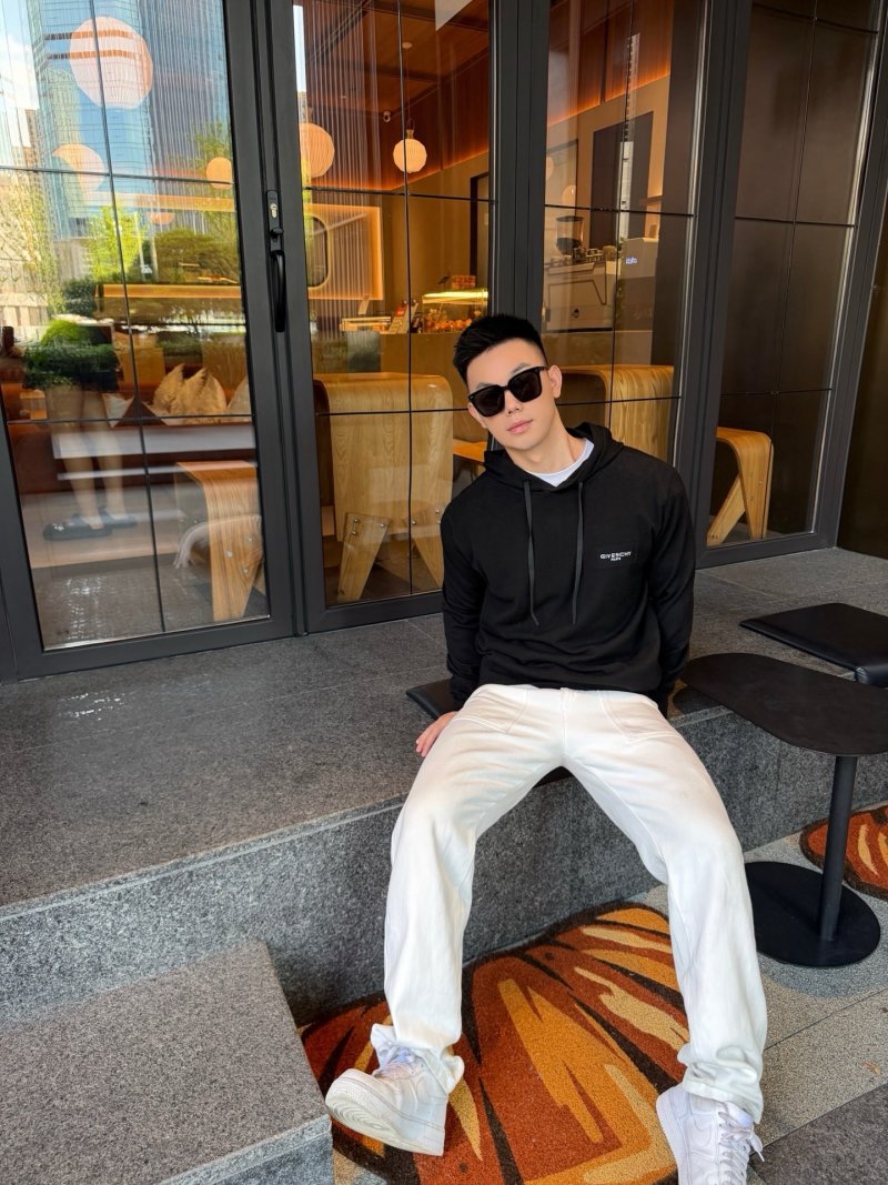 Givenchy Logo Embroidered Black Hoodie view
