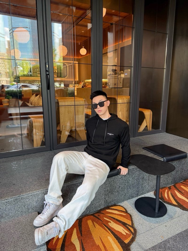 Givenchy Logo Embroidered Black Hoodie view