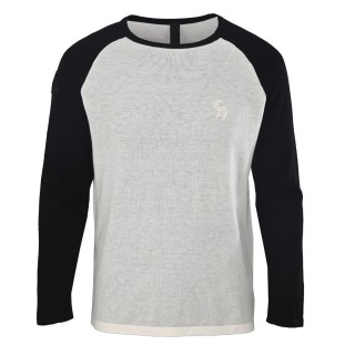 Chrome Hearts Silk Cross Knit Sweater - Black & Gray Colorblock