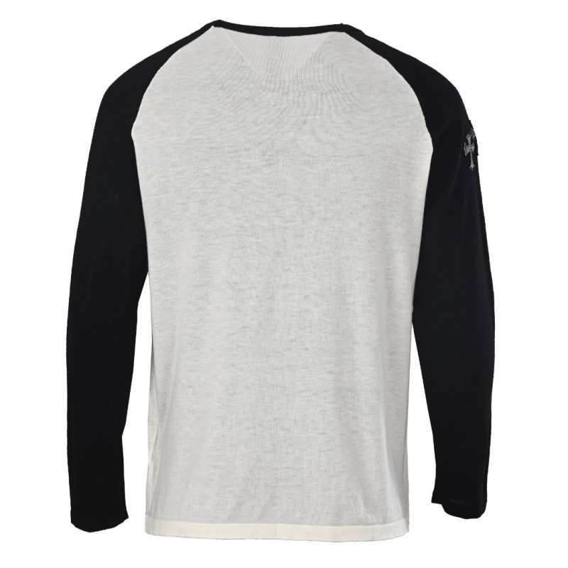 Chrome Hearts Silk Cross Knit Sweater - Black & Gray Colorblock view