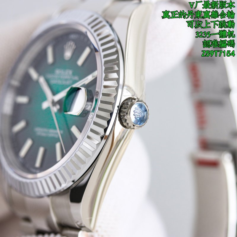 Rolex Datejust 41 Green Dial Steel Watch Replica view