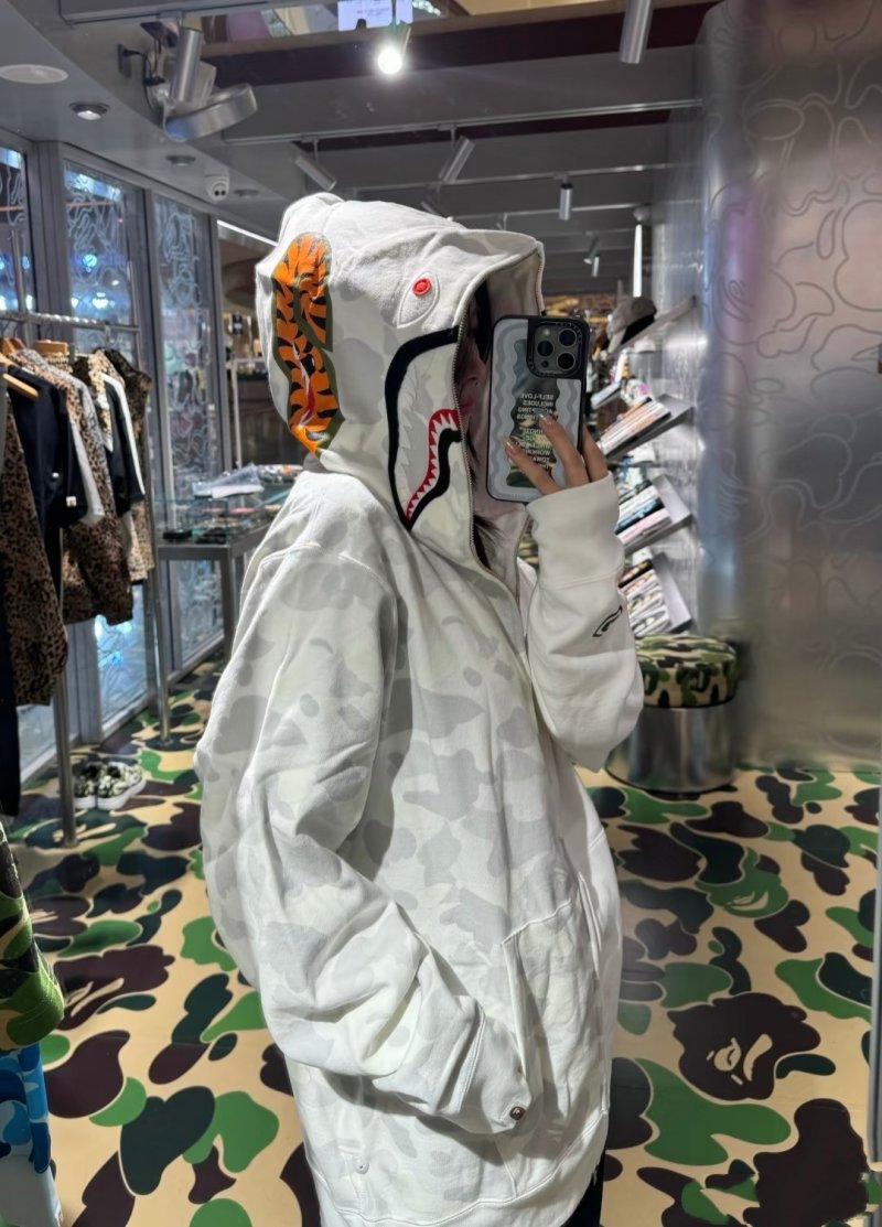 Bape STA White Orange Red Tiger Camo Sneaker view