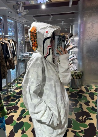 Bape STA White Orange Red Tiger Camo Sneaker view 2