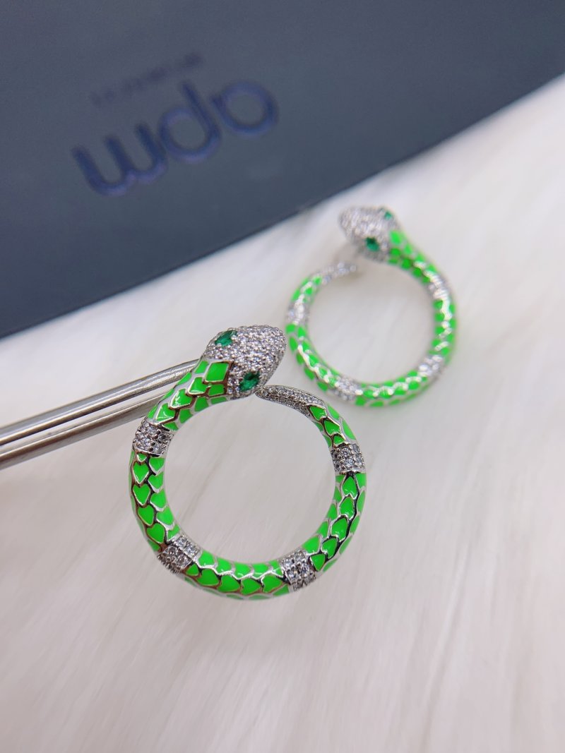 APM Monaco Neon Green Serpent Circle Earrings view