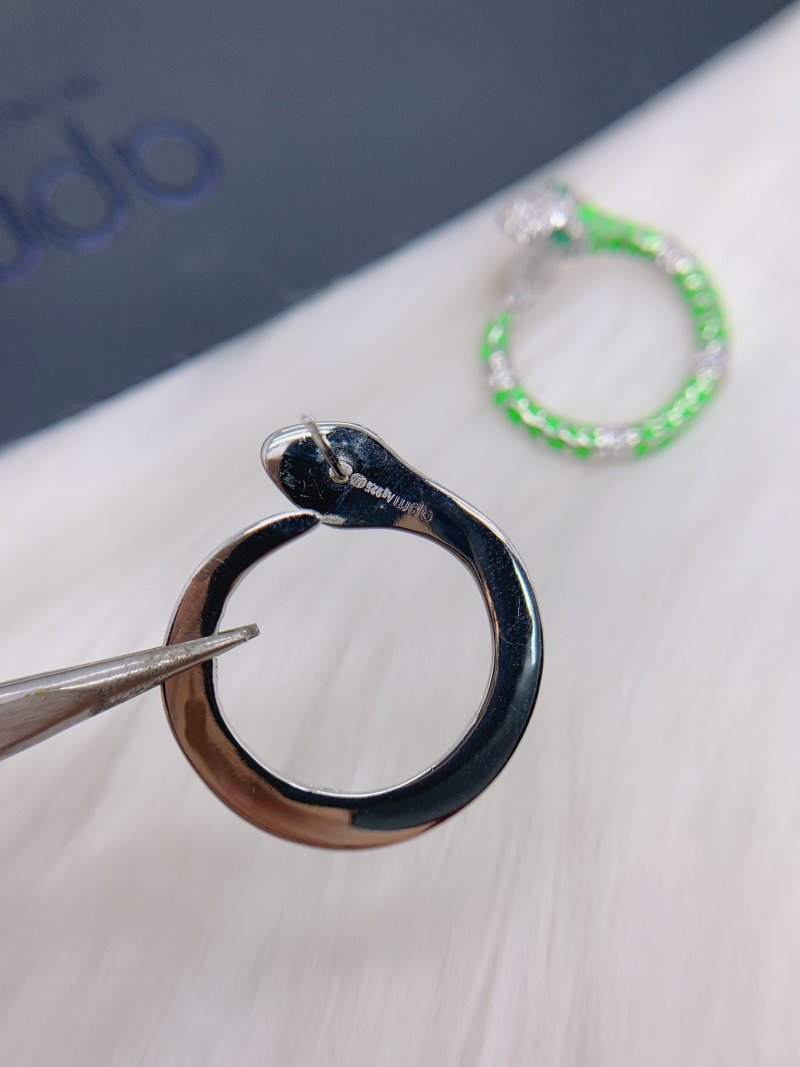 APM Monaco Neon Green Serpent Circle Earrings view