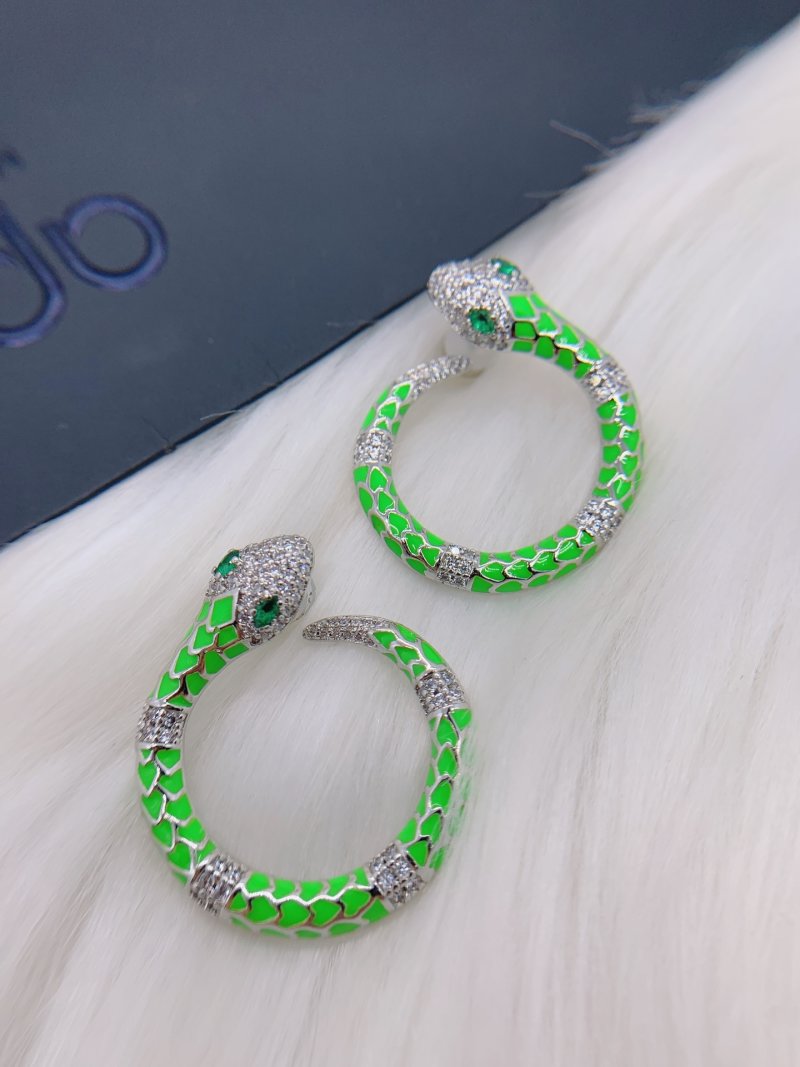 APM Monaco Neon Green Serpent Circle Earrings view