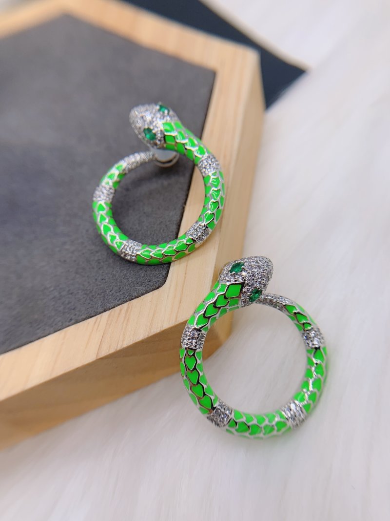 APM Monaco Neon Green Serpent Circle Earrings view